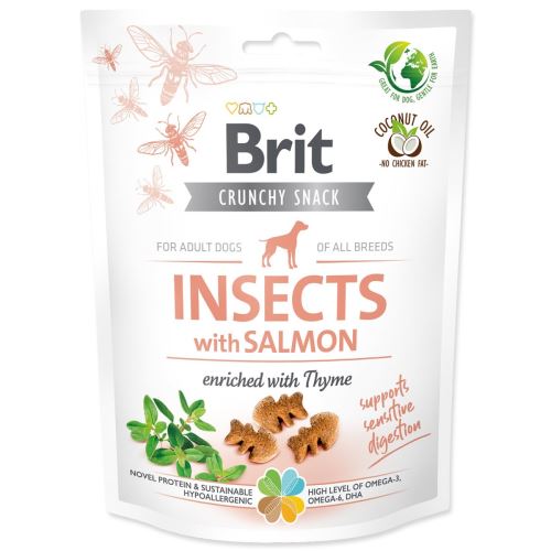Brit Care Dog Crunchy Cracker. Insecte cu somon îmbogățit cu cimbru 200 g