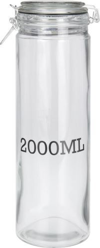 Borcan ermetic de sticlă de 2000 ml cu închidere cu clichet, imprimat