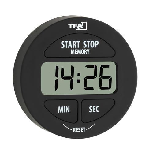 Digital Minute cu cronometru 5,5 cm diametru negru