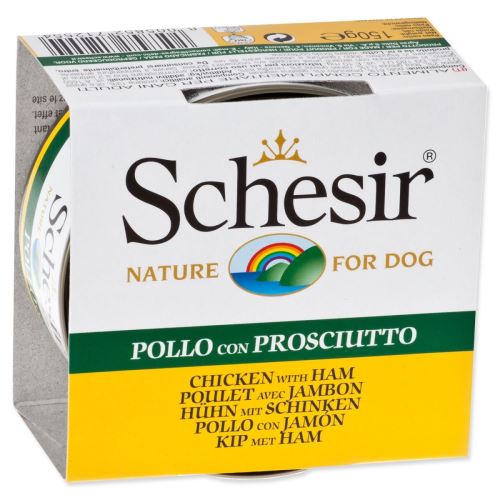 Conservă SCHESIR Dog pui + șuncă în jeleu 150 g