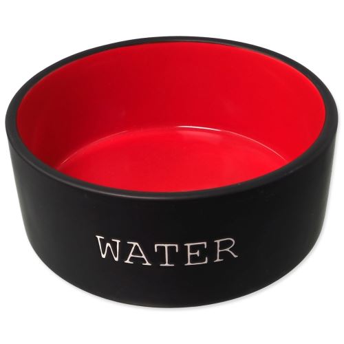 DOG FANTASY castron ceramic negru-roșu WATER 13 x 5,5 cm 400 ml
