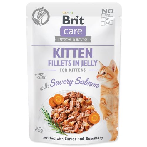 BRIT Care Cat Pouch KITTEN - Somon savuros în jeleu 85 g