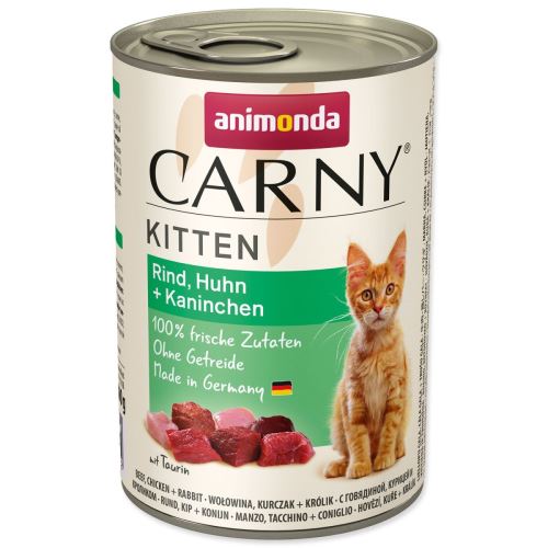 Conservă Carny Kitten Carny Kitten carne de vită + pui + iepure 400 g