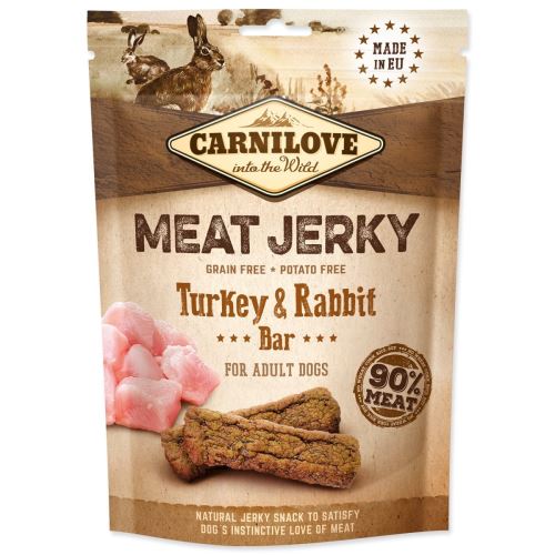 CARNILOVE Jerky Snack Carnea de curcan și iepure 100 g
