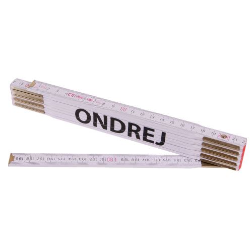 Bandă de măsurat pliabilă Ondrej, Profi, albă, din lemn, lungime 2M / pachet 1 buc.