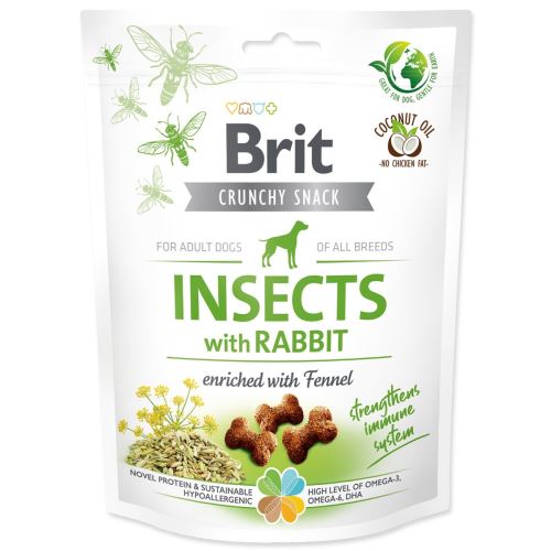 Brit Care Dog Crunchy Cracker. Insecte cu iepure îmbogățit cu fenicul 200 g