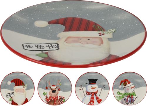 Farfurie 24cm Crăciun ceramică mix de decoruri