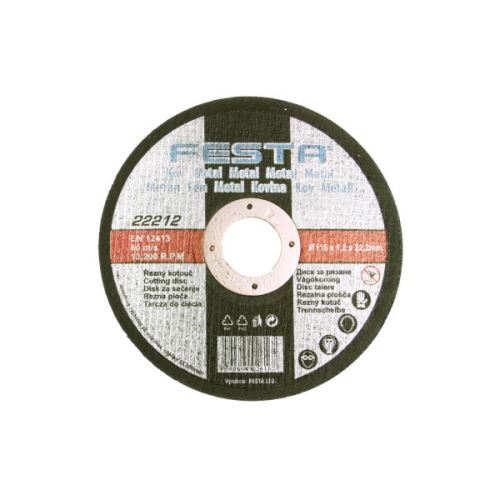 Disc de tăiere a metalelor FESTA 115x1,2x22,2 / pachet 1 buc.