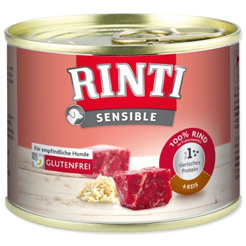 Conservă RINTI Sensible beef + orez 185 g