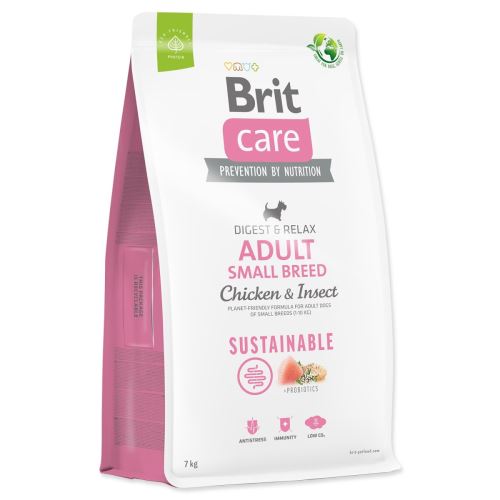 Brit Care Dog Sustainable Adult Small Breed Pui și insecte 7kg