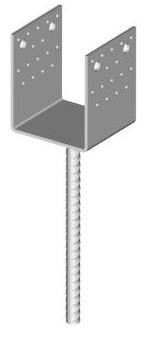 Picior de ancorare pentru beton 14-02/90x80 zinc alb / pachet 1 buc