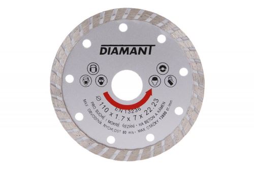 Disc diamantat DIAMANT 110x22.2x2.5mm TURBO / pachet 1 buc.