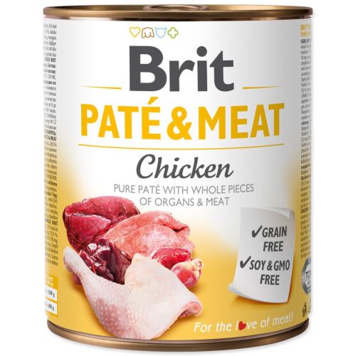 BRIT Paté & Meat Pui cu carne 800 g