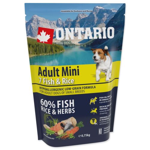 Câine Adult Mini Fish & Rice 0,75 kg