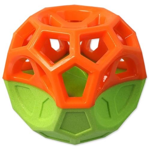 Jucărie DOG FANTASY DOG FANTASY Minge cu forme geometrice fluierând portocaliu-verde 8,5 cm