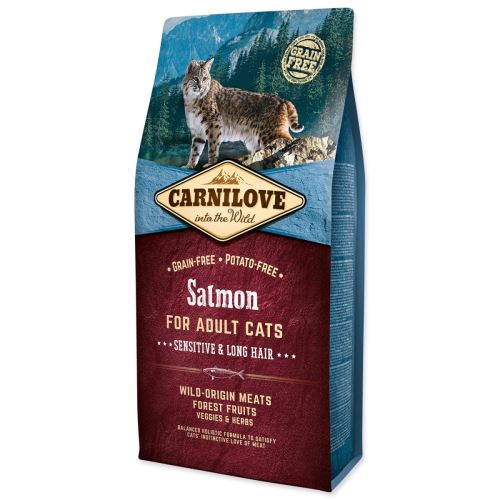 CARNILOVE Somon Adult Pisici sensibile și cu păr lung 6 kg