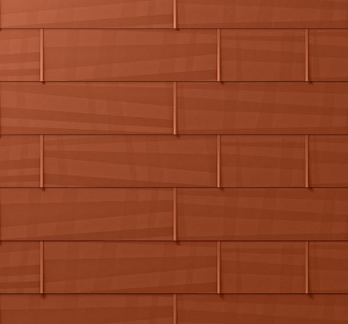 Panoul PREFA pentru acoperișuri/fundamente fx.12, 1400 x 420 mm mare și neted, roșu cărămidă P10 / pachet 11,76 m2