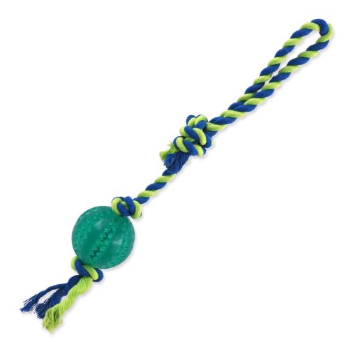 Jucărie DOG FANTASY DENTAL MINT MINT minge de aruncat cu bucla de frânghie verde 7 x 50 cm 1 buc