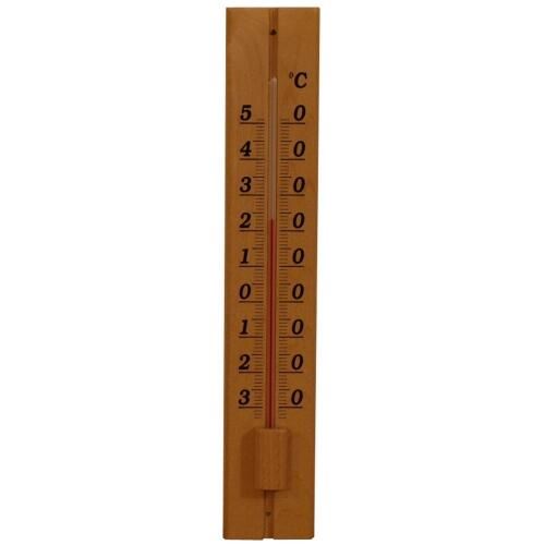 Termometru pentru exterior D34 din lemn 32cm lumină