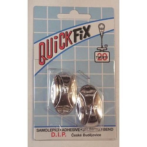 Cârlig de plastic argintiu QUICK FIX autoadeziv oval mic (2 buc.) 1076