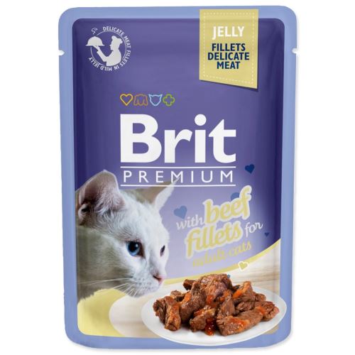 BRIT Premium Cat Fileuri delicate în jeleu cu carne de vită 85 g