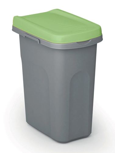 Coș de gunoi sortat HOME ECO SYSTEM, plastic, 15l, gri-verde