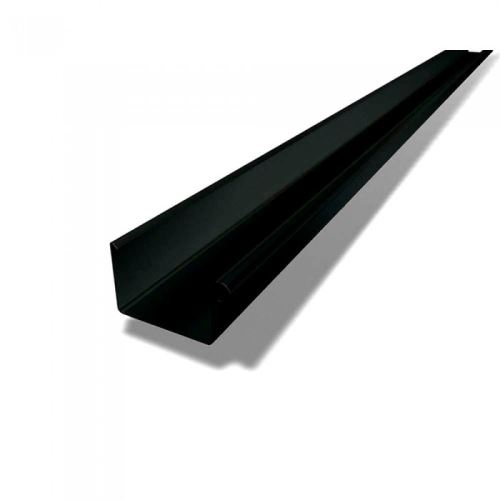 Jgheab pătrat din aluminiu PREFA, lățime 120 mm, lungime 3M, negru P10 RAL 9005