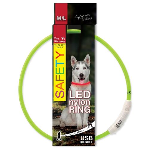 Zgardă DOG FANTASY FANTASY LED nylon verde M-L 1 buc