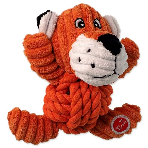 Jucărie DOG FANTASY FANTASY Safari tigru cu nod fluierând 18 cm