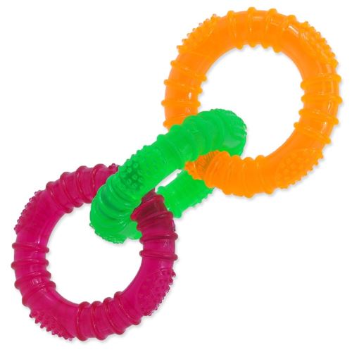 Jucărie DOG FANTASY 3 cercuri de cauciuc colorate 16 cm 1 buc