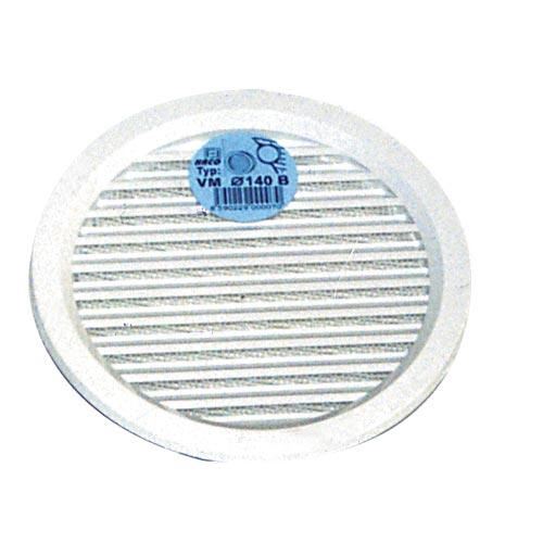 Grilă de ventilație rotundă cu plasă de plastic alb 140mm diametru