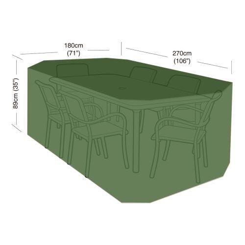 Husă pentru set de 6 scaune și masă dreptunghiulară 270x180x89cm (polietilenă)