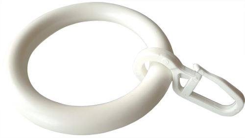 Inel de plastic cu cârlig, alb (10 buc.)