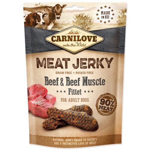 CARNILOVE Jerky Snack Carne de vită și file de mușchi de vită 100 g