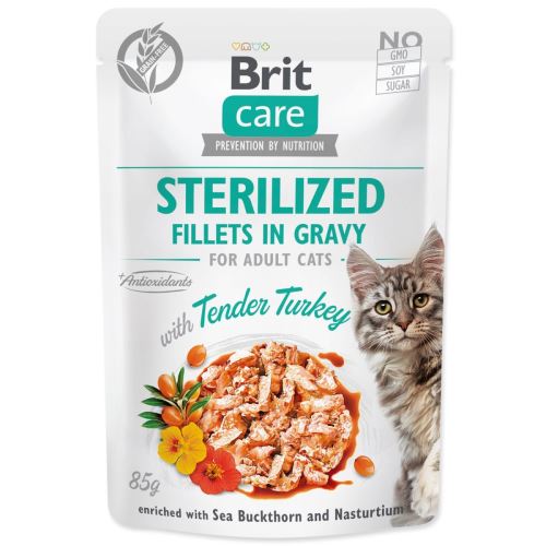BRIT Care Cat Fileuri sterilizate în sos cu curcan fraged 85 g
