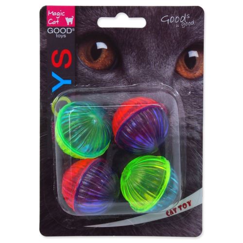 Jucărie Magic Cat Ball din plastic strălucitor cu sunet 3,75cm 4buc