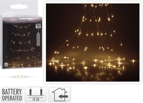Lumina de Crăciun Grid 1,9m 160 LED alb cald