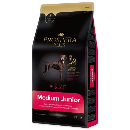 Prospera Plus Medium Junior Pui și orez 15 kg