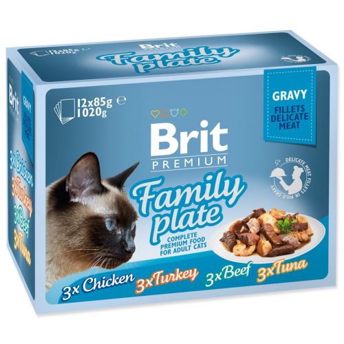 BRIT Premium Cat Fileuri delicate în sos Family Plate 1020 g