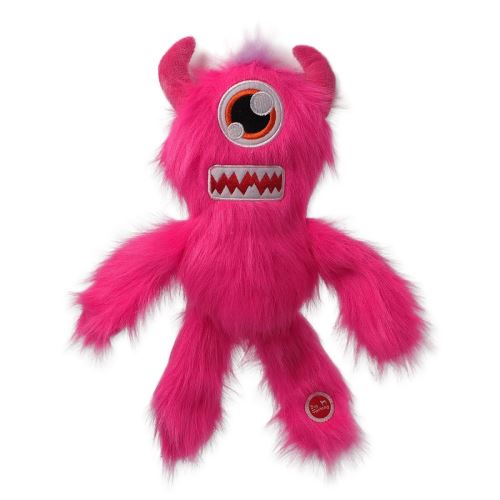 Jucărie DOG FANTASY MONSTRII DOG FANTASY Monștri blănoși cu un singur ochi sperietoare fluieră roz 35 cm