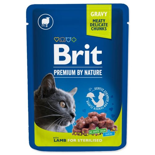 BRIT Premium Chunks with Lamb in Gravy pentru pisici sterilizate 100 g