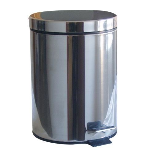 Coș de gunoi din oțel inoxidabil cu căptușeală din plastic, cu picior, 12l