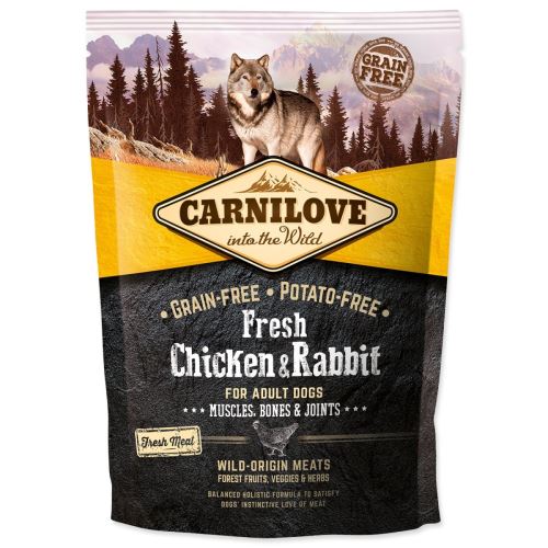 CARNILOVE Fresh Chicken & Rabbit Muscles, Bones & Joints pentru câini adulți 1,5 kg