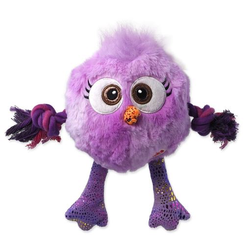 Jucărie DOG FANTASY MONSTRY Monsters pui violet cu frânghii și noduri scârțâitoare 15 cm