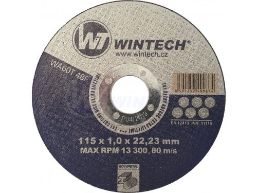 Disc de tăiere WT WINTECH® Extra 115x1,0x22,2 pentru metal / pachet 1 buc.