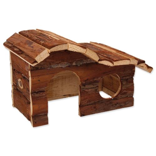 ANIMALE MICI Casuță din lemn cu scoarță 26,5 x 16 x 13,5 cm 1 buc.