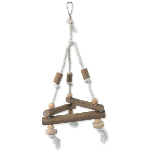 EPIC PET jucărie din lemn suspendată - triunghi cu frânghie 37 cm