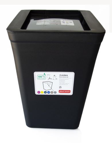 Coș de gunoi din plastic negru REC 20l