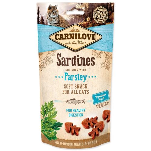CARNILOVE Pisica CARNILOVE Snack Semi Umed Sardine îmbogățit cu pătrunjel 50 g
