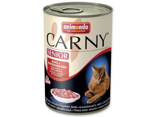 Conservă Carny Senior carne de vită + inimă de curcan 400 g